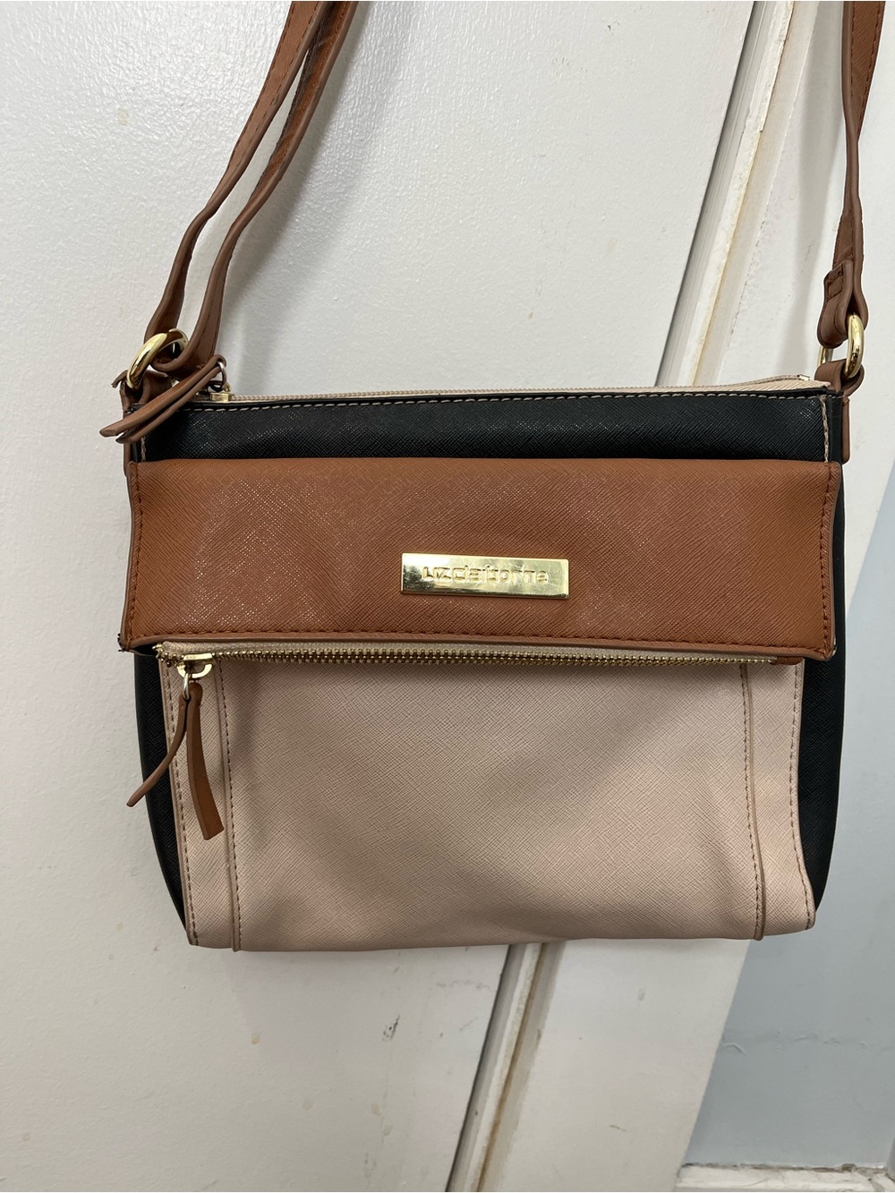 Liz Claiborne Black, Brown & Cream Crossbody Bag Neutral purse